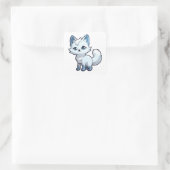 Cute Arctic Fox Comic Animal Character Vierkante Sticker (Tas)