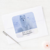 Cute Arctic Fox op Sneeuwkerst Vierkante Sticker (Envelop)