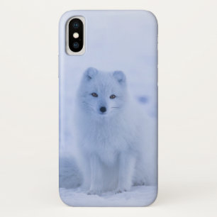 Cute Arctic Fox op Snowy Winter Background iPhone X Hoesje