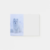 Cute Arctic Fox op Snowy Winter Background Post-it® Notes (Voorkant)