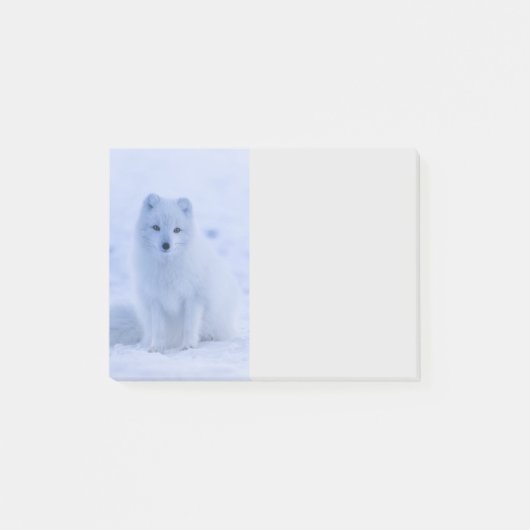 Cute Arctic Fox op Snowy Winter Background Post-it® Notes (Voorkant)
