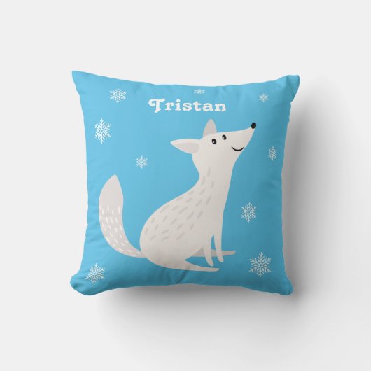Cute Arctic Fox Snowflake Kind Bedroom Kussen (Voorkant)