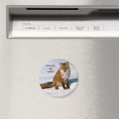 Cute Arctic Red Fox Latte Frigo Magnet (In Situ (Lave-vaisselle))