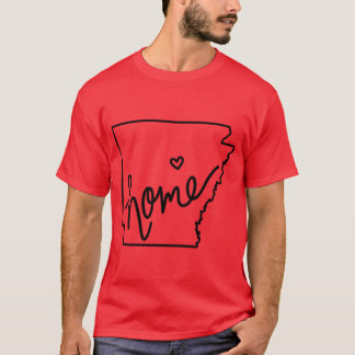 Cute Arkansas Home State Outline Pin Buttons T-shirt