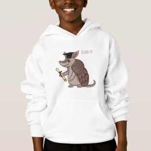 Cute armadillo avec dessin animé de la casquette d