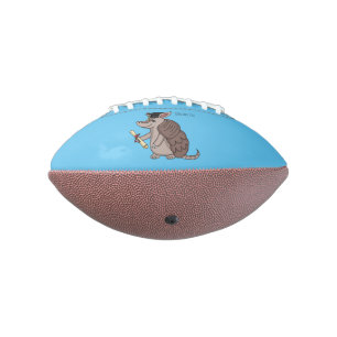 Cute armadillo met cartoon met degressieve dop american football