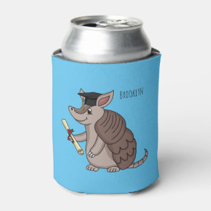 Cute armadillo met cartoon met degressieve dop blikjeskoeler