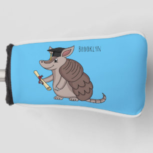 Cute armadillo met cartoon met degressieve dop golfheadcover