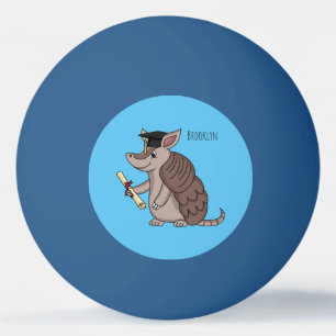 Cute armadillo met cartoon met degressieve dop pingpongballen