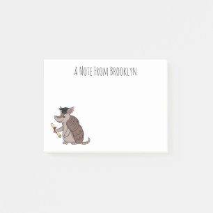 Cute armadillo met cartoon met degressieve dop post-it® notes