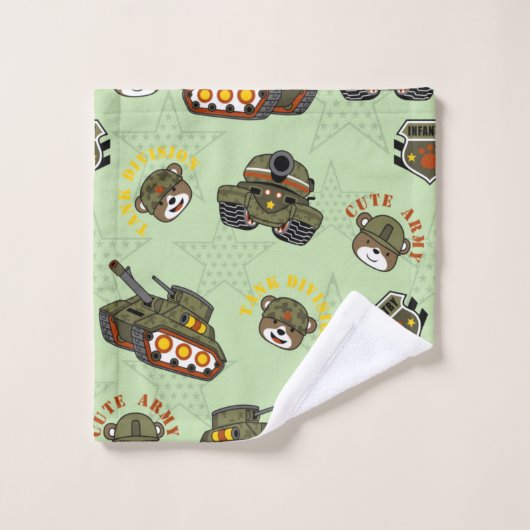 Cute Army Beer Pattern Bad Handdoek (Wasdoekje)