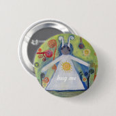 Cute Art Drawong, Love Ronde Button 5,7 Cm (Voorkant /achterkant)