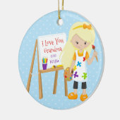 Cute Artist Grandparent Kerstversier Keramisch Ornament (Links)