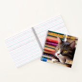 Cute Artistic Chat Livres Retour au Carnet scolair (Intérieur)
