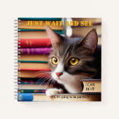 Cute Artistic Chat Livres Retour au Carnet scolair (Devant)