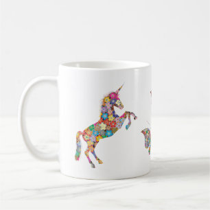 Cute Artistic Unicorn Butterflies Personaliseer na Koffiemok