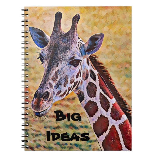 Cute Artsy Giraffe Big Ideas Carnet du Journal (Devant)