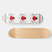 Cute Artsy Heart Ladybug Skateboard Deck (Horz)