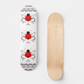 Cute Artsy Heart Ladybug Skateboard Deck (Recto)