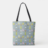 Cute Artsy Pastel Mason Jar Flowers Monogram Tote Bag (Achterkant)