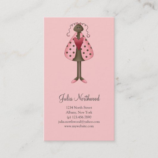 Cute as a Bug Ladybug Doll Visitekaartje (Voorkant)