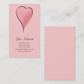 Cute as a Bug ・ Roze hart Visitekaartje (Voorkant / Achterkant)
