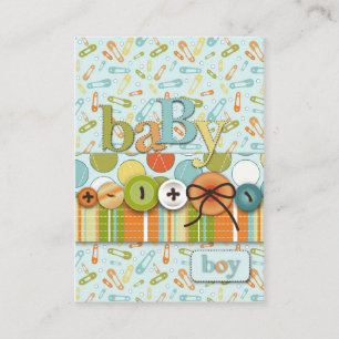 Cute as a Button Baby Baby shower Informatiekaartje