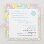 Cute as a Button Boy Baby shower Invitation (Devant / Derrière)