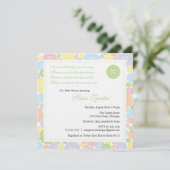 Cute as a Button Neutral Baby shower Invitation Kaart (Staand voorkant)
