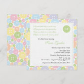 Cute as a Button Neutral Baby shower Invitation Kaart (Voorkant / Achterkant)