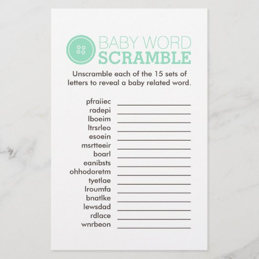 Cute as a Button (Turquoise) Flyer (Voorkant)