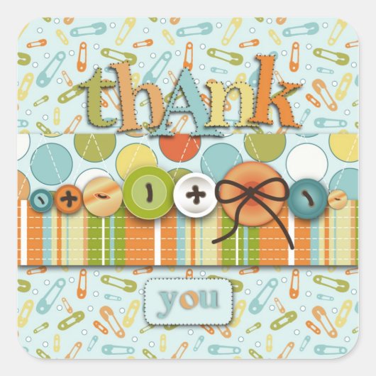Cute as a Button TY Square Sticker (Voorkant)