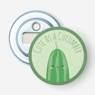 Cute as a Cucumber Funny Cutecumber Button Flesopener