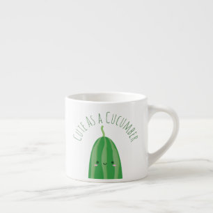 Cute as a Cucumber Funny Kawaii Cutecumber Espresso Kop