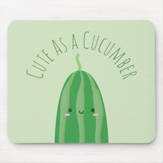 Cute as a Cucumber Funny Kawaii Cutecumber Muismat (Voorkant)