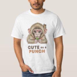 Cute as a Punch Baby Monkey with Butterfly  T-shirt