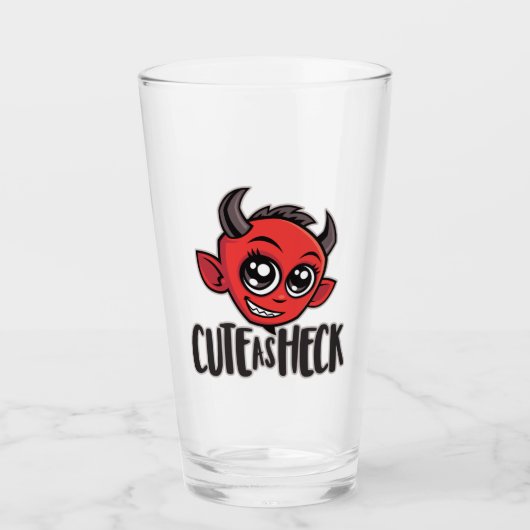 Cute as Heck Devil Glas (Voorkant)