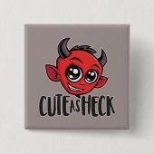 Cute as Heck Devil Vierkante Button 5,1 Cm (Voorkant)
