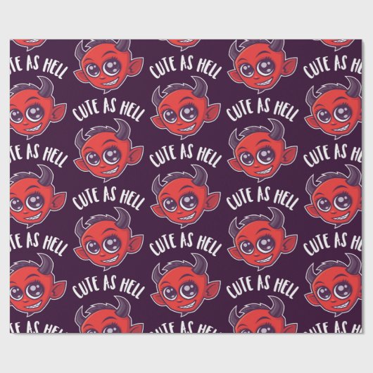 Cute as Hell Devil Cadeaupapier (Vlak)