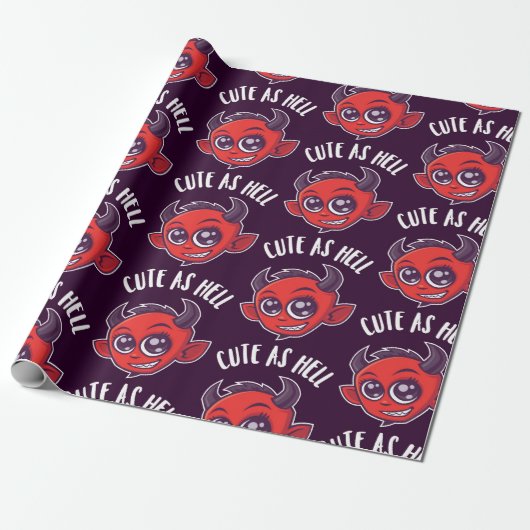 Cute as Hell Devil Cadeaupapier (Uitgerold)