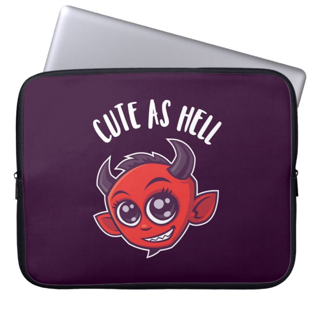 Cute as Hell Devil Laptop Sleeve (Voorkant)