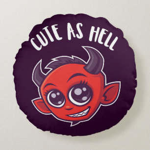 Cute as Hell Devil Rond Kussen