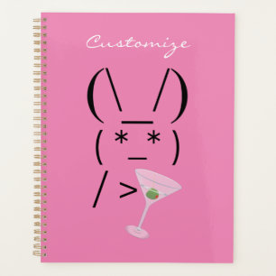 Cute Ascii lapin tenant martini Thunder_Cove