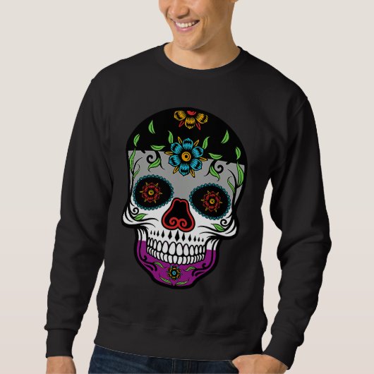 Cute asexual proud flag sugar skull trui (Voorkant)