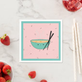 Cute asiatique ramen soupe serviettes en papier (En situation)