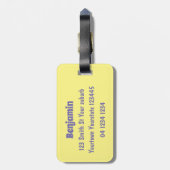 Cute asparaging vegetable trio cartoon bagagelabel (Achterkant verticaal)