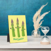 Cute asparaging vegetable trio cartoon fotoplaat (Zijkant)