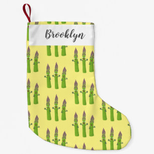 Cute asparaging vegetable trio cartoon kleine kerstsok