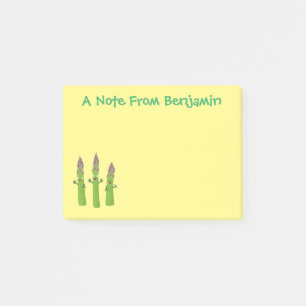 Cute asparaging vegetable trio cartoon post-it® notes