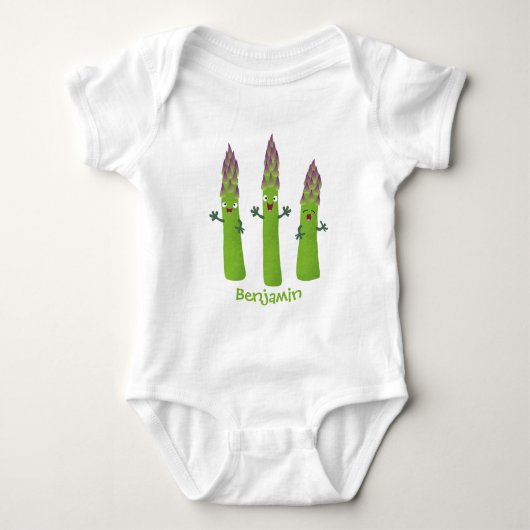 Cute asparaging vegetable trio cartoon romper (Voorkant)